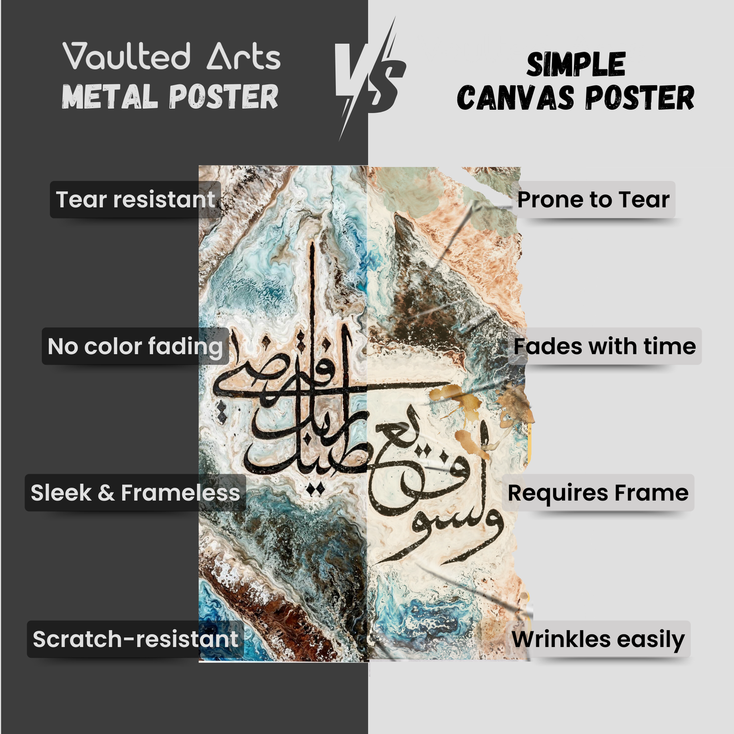 Walla Saufa Arabic Calligraphy Metal Wall Art - Vaulted Arts