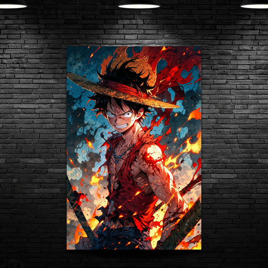 Flameborn Pirate - luffy - Vaulted Arts