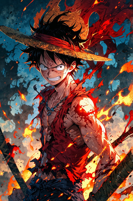 Flameborn Pirate - luffy - Vaulted Arts