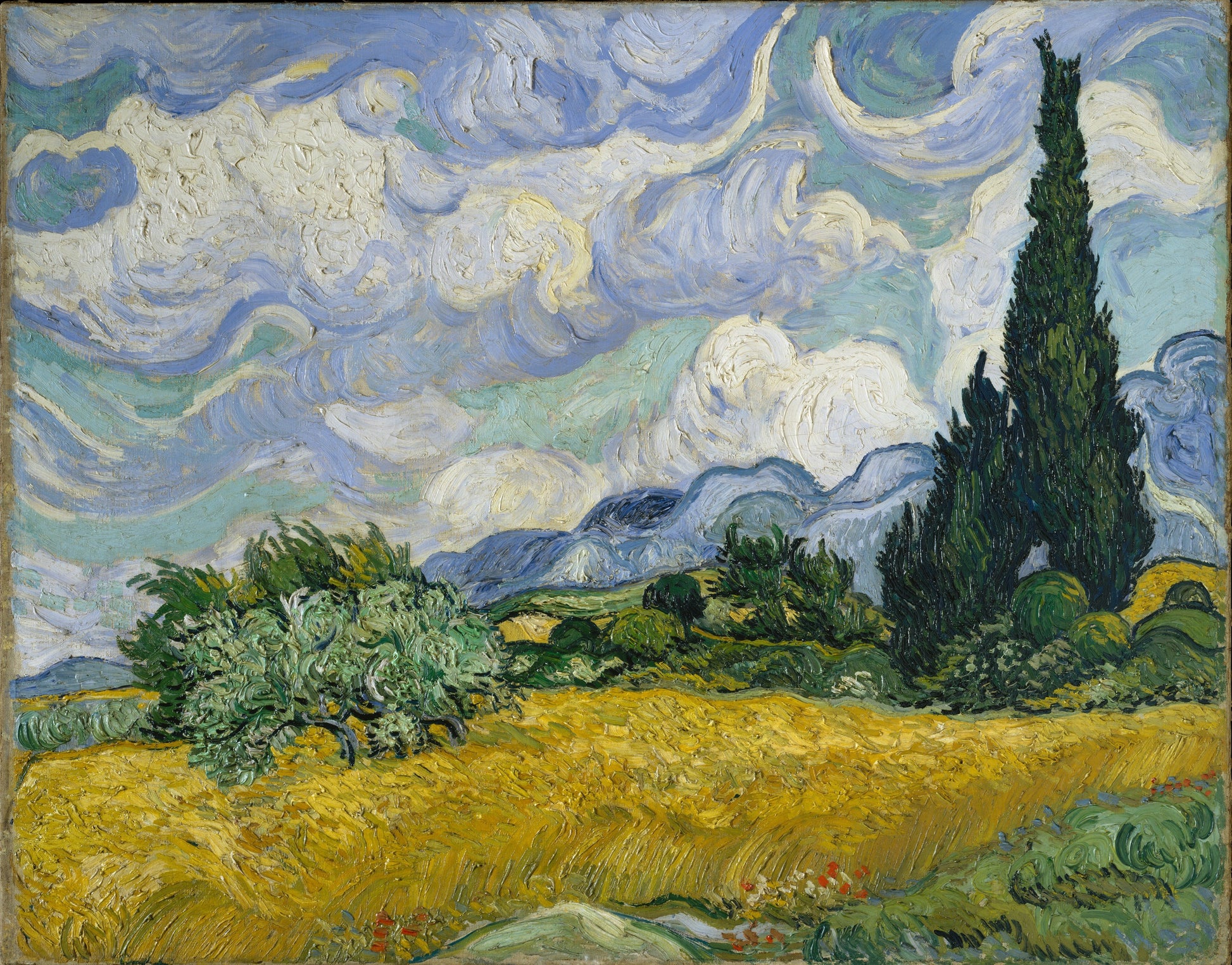 Wheat Field with Cypresses (1889) - Vincent van Gogh - Vaulted Arts