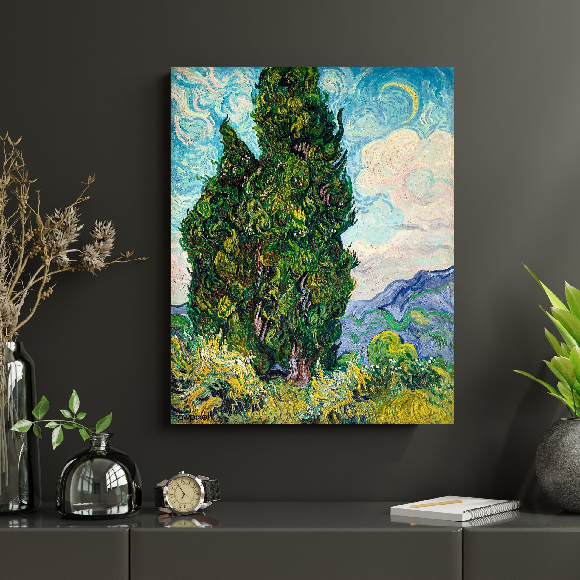 Cypresses 1889 (Vincent van Gogh) - Vaulted Arts